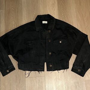 Mono B Black Cropped Jean Jacket